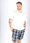 Schiesser M&R - Heren Pyjamashirt - Korte mouw R-Hals knoopsluiting - Wit - Maat XXL