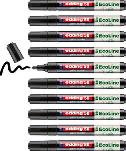edding 50 EcoLine - verfstift - watergebaseerd - laag VOS-gehalte - zwart (10 stuks)