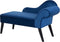 BIARRITZ - Chaise longue - Blauw - Rechterzijde - Fluweel