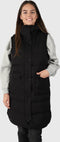 Brunotti Kalani - Lange Puffer Bodywarmer - Gerecycled materiaal - Zwart (L)
