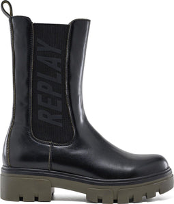 Replay Wentword - Chelsea Boots - Profielzool - Zwart Kaki - Maat 40