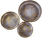 Schaal Set van 3 - ø33,50x7,50 - Brass/Antique goud - Aluminium