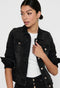 ONLY ONLTIA LIFE DNM JACKET - Zwart denim jack - Knoopsluiting - 2 borstzakken