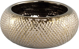 PTMD Helly Gold Ceramic Pot Round Wide Low S
