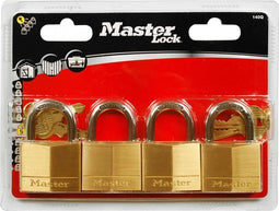 MasterLock Hangslot - Massief Messing - 4-pins cilinder - 4 stuks