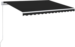 vidaXL - Luifel - handmatig - uittrekbaar - met - LED - 350x250 - cm - antracietkleur