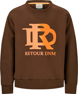 Retour Duke - Sweater - Katoen 87% - Bruin