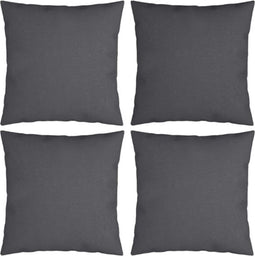 vidaXL - Sierkussens - 4 - st - 40x40 - cm - stof - antracietkleurig
