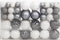 vidaXL - 111-delige - Kerstballenset - polystyreen - wit - en - grijs