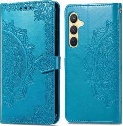 iMoshion Hoesje Geschikt voor Samsung Galaxy S24 Plus Hoesje Met Pasjeshouder - iMoshion Mandala Bookcase - Turquoise