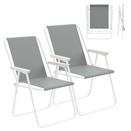 WOLTU campingstoel set van 2 - inklapbare lichtgewicht vouwstoelen 600D Oxford - zwart (2 stuks)