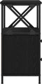 vidaXL - Nachtkastjes - 2 - Stuks - Zwart - Eiken - 34x35,5x70 - cm - Bewerkt - Hout