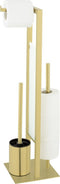 WENKO Rivalta - Toiletbutler - 3 in 1 met toiletborstel en houder - Mat goud (1 stuk)