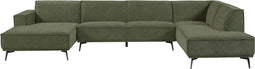 Tower living Leeds Chaise Lounge L + 2,5 seater no arm - Ottoman R Bottle Green