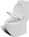 vidaXL - Toilet - met - afvoer - achter - keramiek - wit