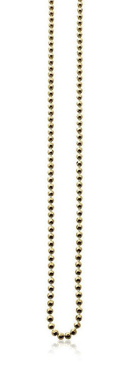 45cm ZINZI zilveren collier geel verguld bol 2mm ZI45BOLG