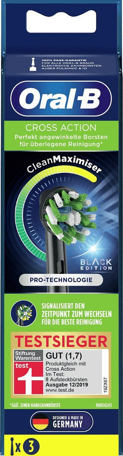 Oral-B - Crossaction Black Edition - Opzetborstel - 3 Stuks - Oral-B - Crossaction Black Edition - Opzetborstel - 3 Stuks
