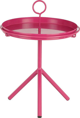 Mica Decorations Aston - Bijzettafel - Afneembaar dienblad - Fuchsia - H42 x Ø31 cm