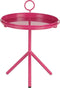 Mica Decorations Aston - Bijzettafel - Afneembaar dienblad - Fuchsia - H42 x Ø31 cm