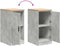 vidaXL - Garagekast - 40x51x85 - cm - massief - grenenhout - betongrijs