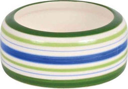 Trixie voerbak konijn streep groen / blauw / creme (16 CM 500 ML)