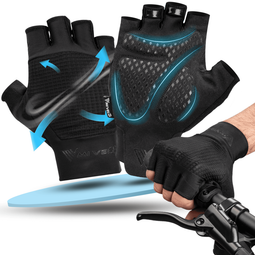 MIVELO Gevoerde Fietshandschoenen - Vingerloos - Ademend - Zwart - Maat