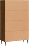 vidaXL - Hoge - kast - 69,5x31x115 - cm - bewerkt - hout - bruin - eikenkleur