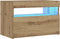 vidaXL - Nachtkastje - met - LED - 60x35x40 - cm - bewerkt - hout - artisanaal - eiken