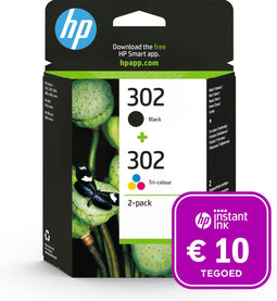 HP 302 - Inktcartridge - Origineel - Kleur & Zwart + Instant Ink tegoed