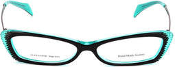 Ladies'Spectacle frame Alexander McQueen AMQ-4163-R2K Black Turquoise