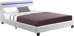 Juskys Verona - Gestoffeerd bed - 120 x 200 cm - LED Verlichting - Wit