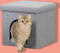 Trixie Relax Iglo - Kattenpoef Alois - Afneembaar deksel met opbergvak - Grijs - 40X38X38 cm
