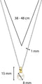 TI SENTO Dames Ketting - 925 zilver - Parel met geel verguld - Maat 42 - 34037YP