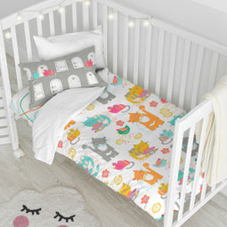 Happy Friday Duvet cover set 2 pieces Cat & mouse 100x120 cm (Cot) Multicolor