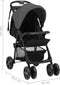 vidaXL - Kinderwagen - 2-in-1 - staal - donkergrijs - en - zwart