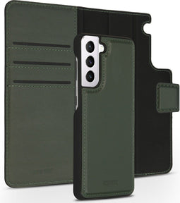 Accezz Samsung Galaxy S21 - 2 in 1 Wallet Bookcase - Echt Nappa leer - Groen