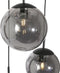 Steinhauer Bollique - hanglamp - 3 glazen bollen - zwart - Ø 40cm - E27 - 3123ZW
