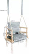 Houten 3 in 1 Meegroeischommel Schommel met Kussen - Licht Grijs - Baby Peuter Kleuter