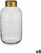 Vaas Grijs Gouden Glas 14,5 x 29,5 x 14,5 cm (6 Stuks)