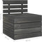 vidaXL - Tuinmiddenbank - pallet - massief - grenenhout - donkergrijs