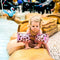 Swim Essentials Rosé Gouden Panterprint - Zwembandjes 0-2 jaar