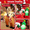 Coast Opblaasbare Kerstslee - Kerstman en Rendieren - LED-Verlichting - 220 x 100 x 130 cm