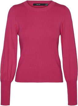 VERO MODA VMHOLLYKARISPUFF LS O-NECK PULLOV GA BOO Dames Trui - Maat XL - Viscose/Polyester/Nylon