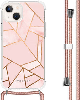iMoshion Hoesje Geschikt voor iPhone 14 Hoesje Met Koord - iMoshion Design Hoesje met Koord - Roze / Pink Graphic