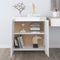 vidaXL - Dressoir - 70x41x75 - cm - bewerkt - hout - hoogglans - wit