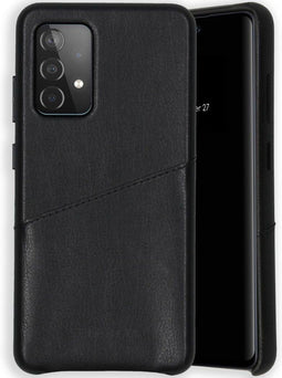 Selencia Hoesje Geschikt voor Samsung Galaxy A52 (4G) / A52s / A52 (5G) Hoesje Met Pasjeshouder - Selencia Vayu Vegan Lederen Backcover - Zwart