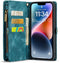 Caseme - Geschikt voor iPhone 15 Pro - Vintage 2 in 1 portemonnee hoes - Lichtblauw