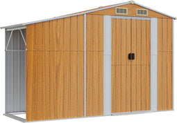vidaXL - Tuinschuur - 277x93x179 - cm - gegalvaniseerd - staal - bruin