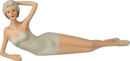 J-Line figuur Vrouw Liggend - polyresin - grijs