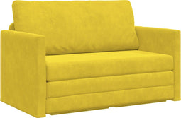 vidaXL - Vloersofa - Bed - 2-in-1 - Geel - 124x204x61 - cm - Velvet